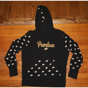 Purdue Boilermakers Womens XL Black Lightweight Hoodie Shirt AOP G-III 58 Sports